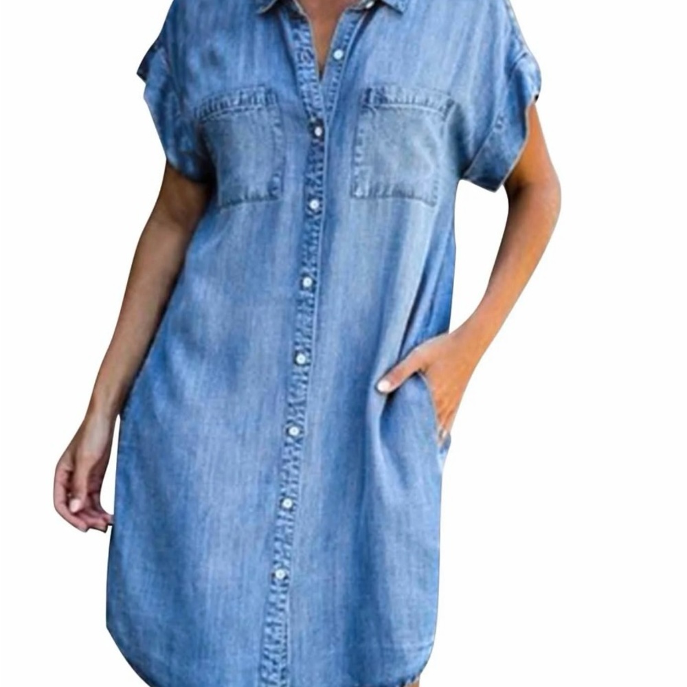 Casual Denim Shirt Dress
